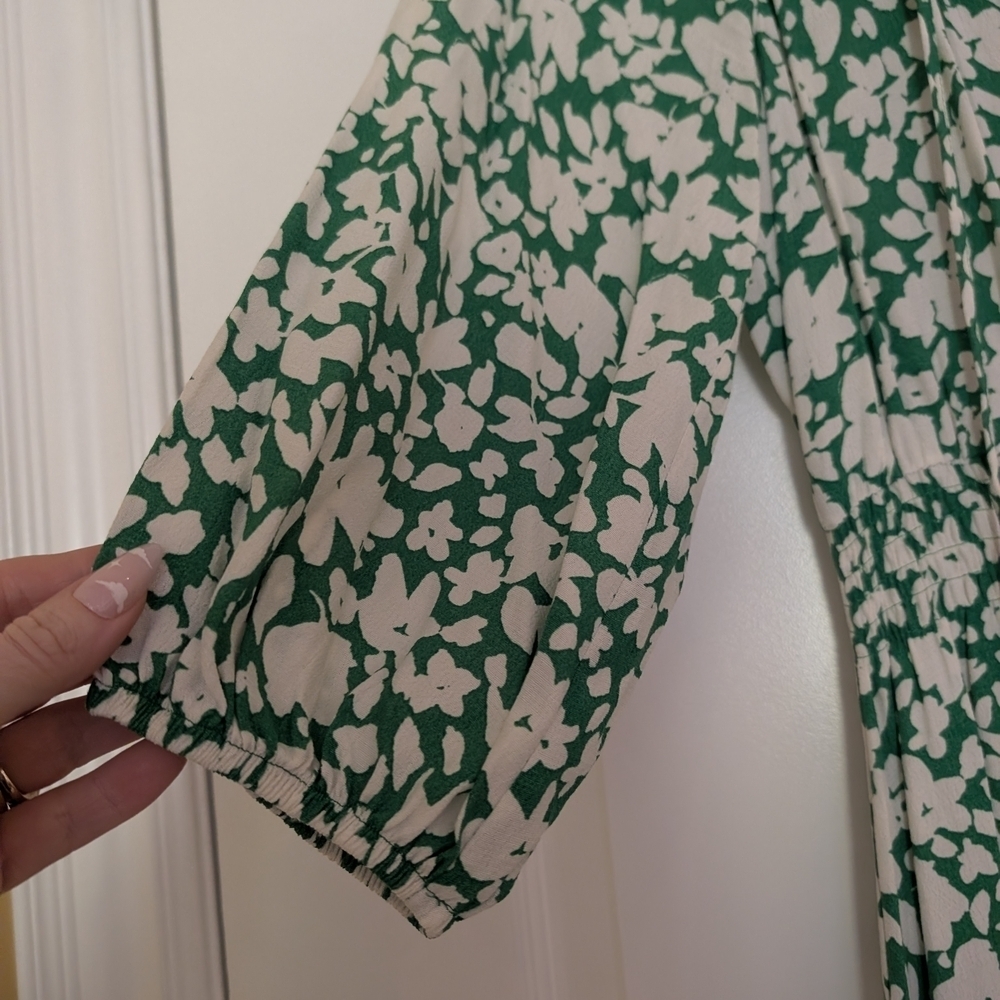 Phase Eight UK 10 Us 6 Floral Green and White Dress - Picture 6 of 10